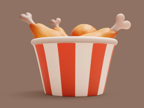Chicken Legs Stylized 3D Model