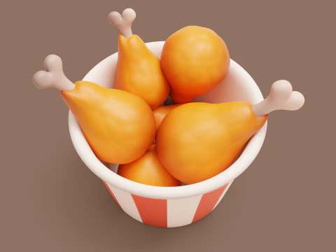 Chicken Legs Stylized 3D Model