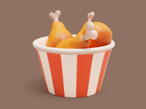 Chicken Legs Stylized 3D Model