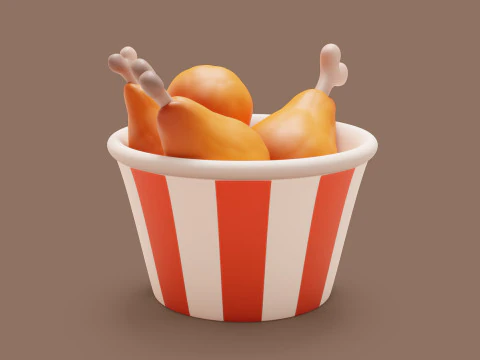 Chicken Legs Stylized 3D Model