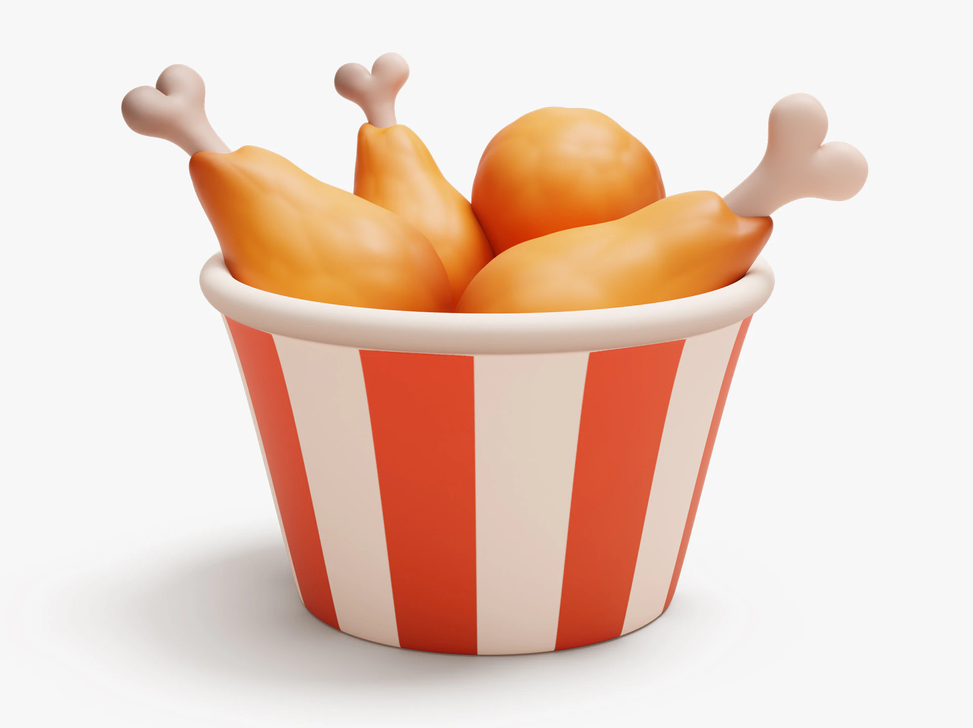 Chicken Legs Stylized 3D Model .c4d .max .obj .3ds .fbx .stl .blend