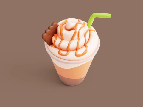 Сливочный кофе стилизованный 3D Модель