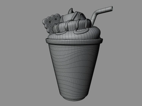 Сливочный кофе стилизованный 3D Модель