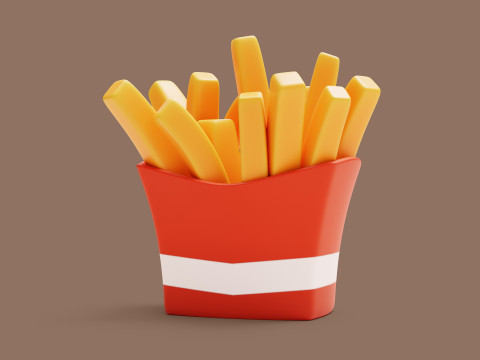 French Fries Stylized 3D Model