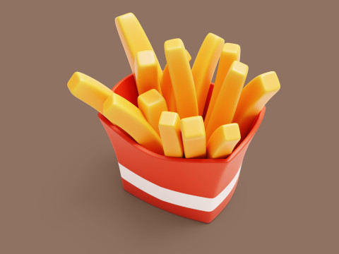 French Fries Stylized 3D Model