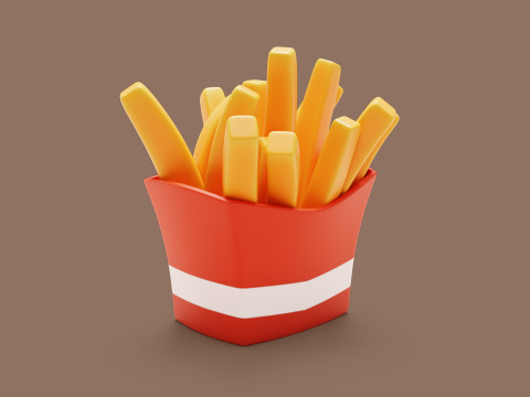 French Fries Stylized 3D Model