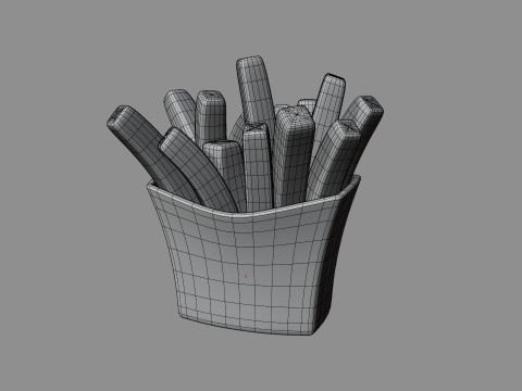 French Fries Stylized 3D Model