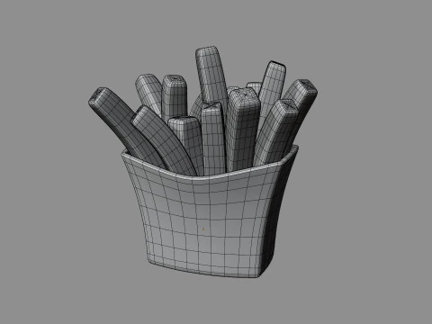 French Fries Stylized 3D Model