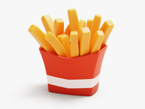 French Fries Stylized 3Dモデル