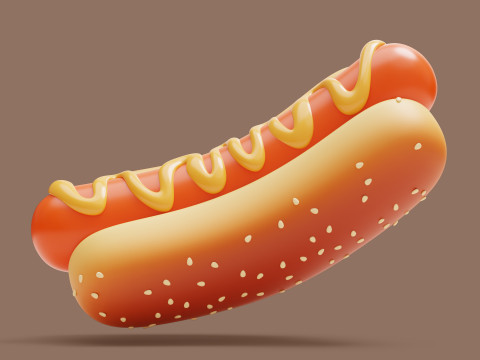 Hot Dog Stylized 3D Модель