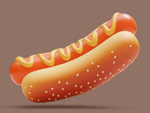 HotDog Stylized 3D Model