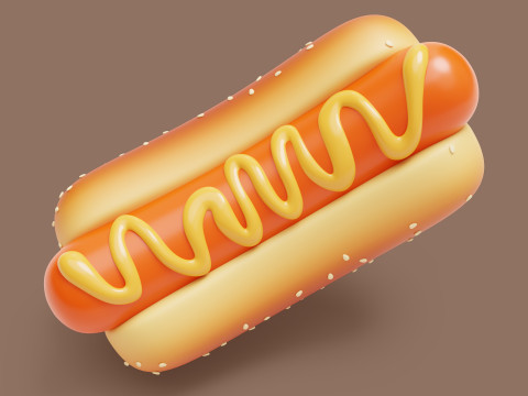 Hot Dog Stylized 3D Модель