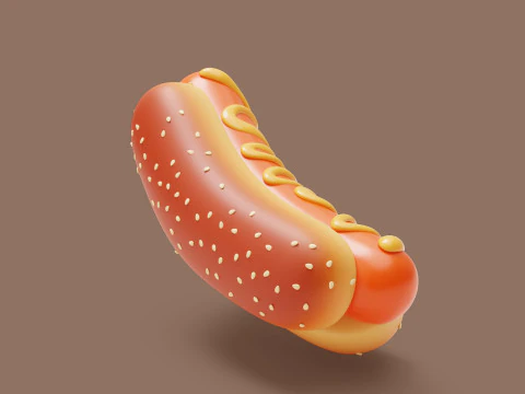 HotDog Stylized 3D Model