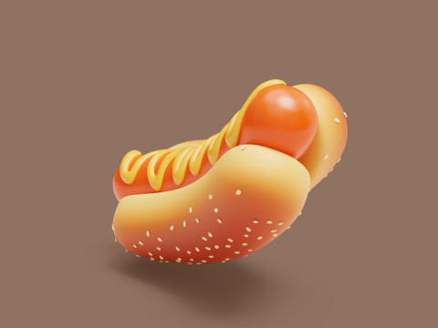 Hot Dog Stylized 3D Модель