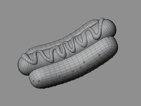 HotDog Stylized 3D Model