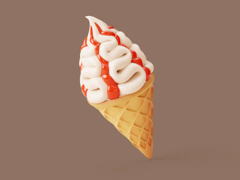 Ice Cream Stylized 3D Model
