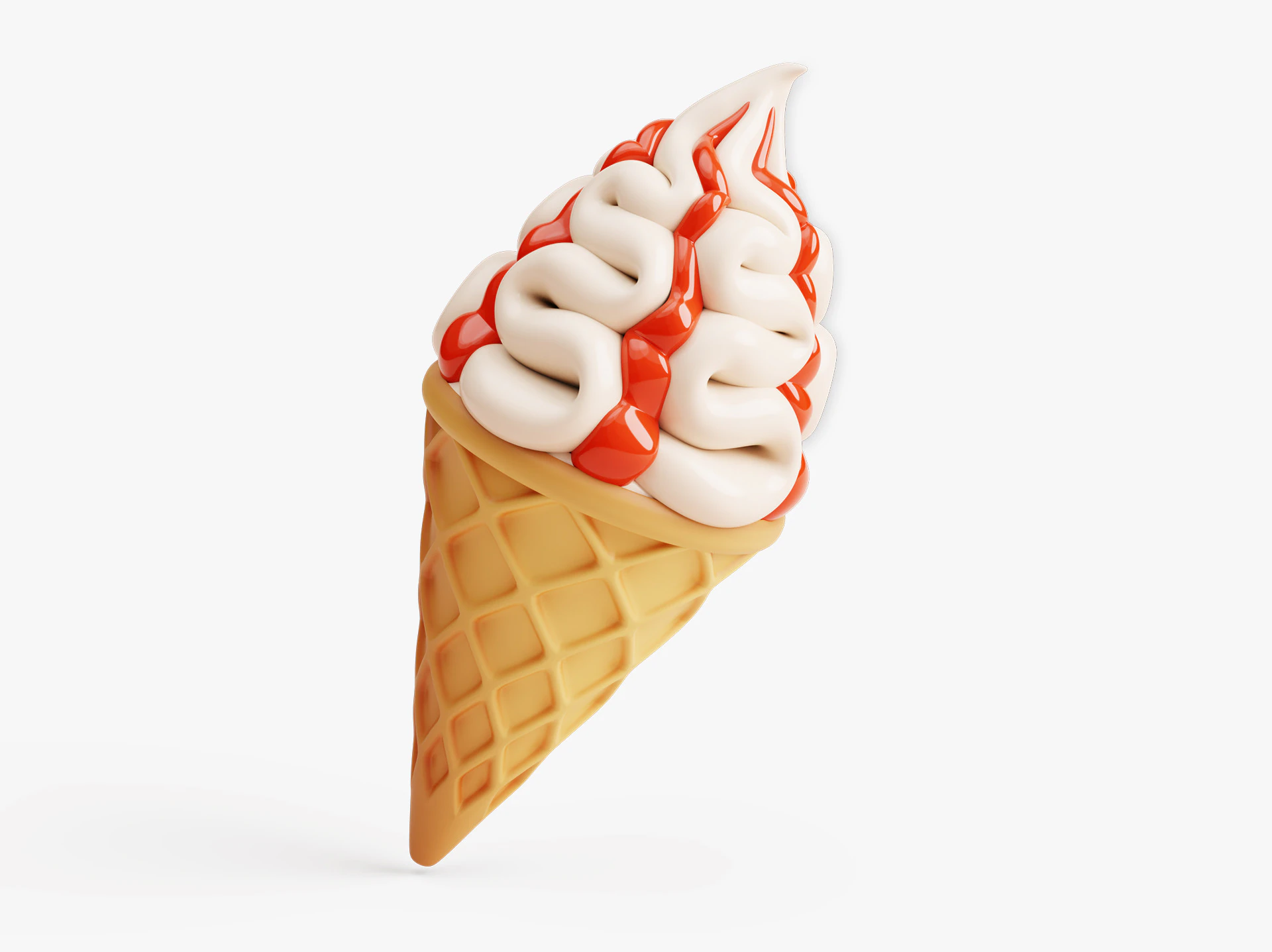 Ice Cream Stylized 3D Model .c4d .max .obj .3ds .fbx .stl .blend 