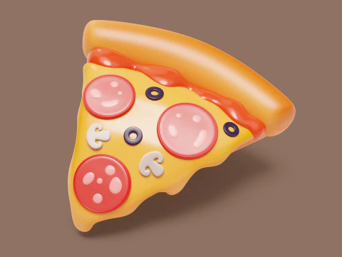 Пицца стилизованная 3D Модель