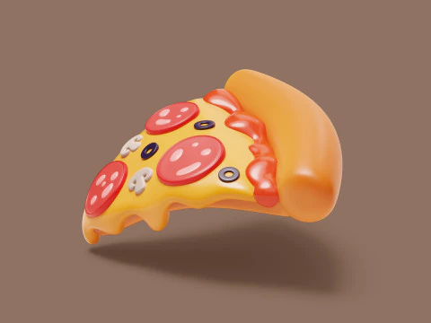 Пицца стилизованная 3D Модель