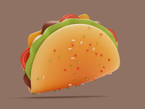 Taco Stylized 3D Model