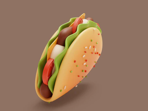 Taco Stylized 3D Model