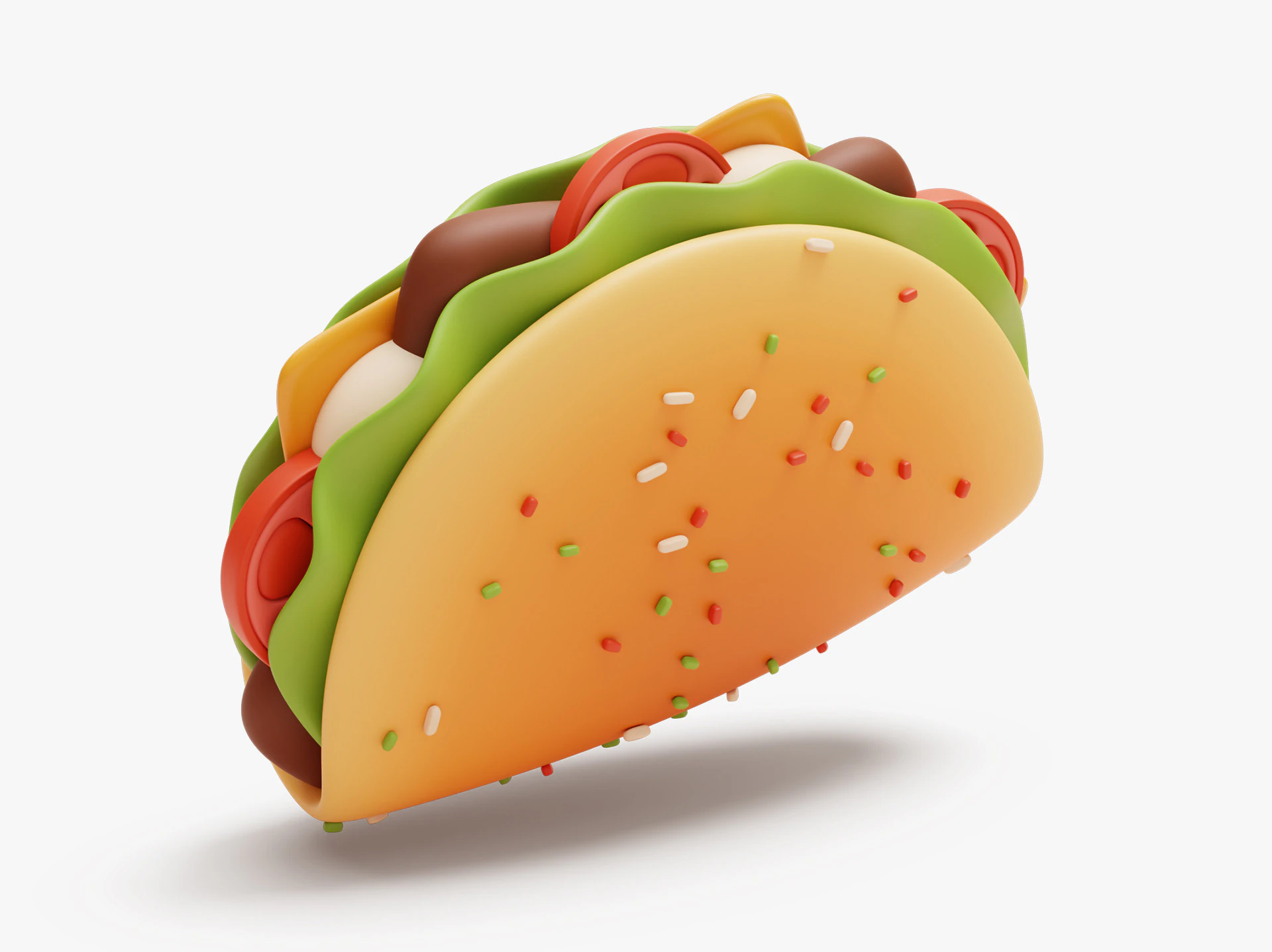 Taco Stylized 3D Model .c4d .max .obj .3ds .fbx .stl .blend 