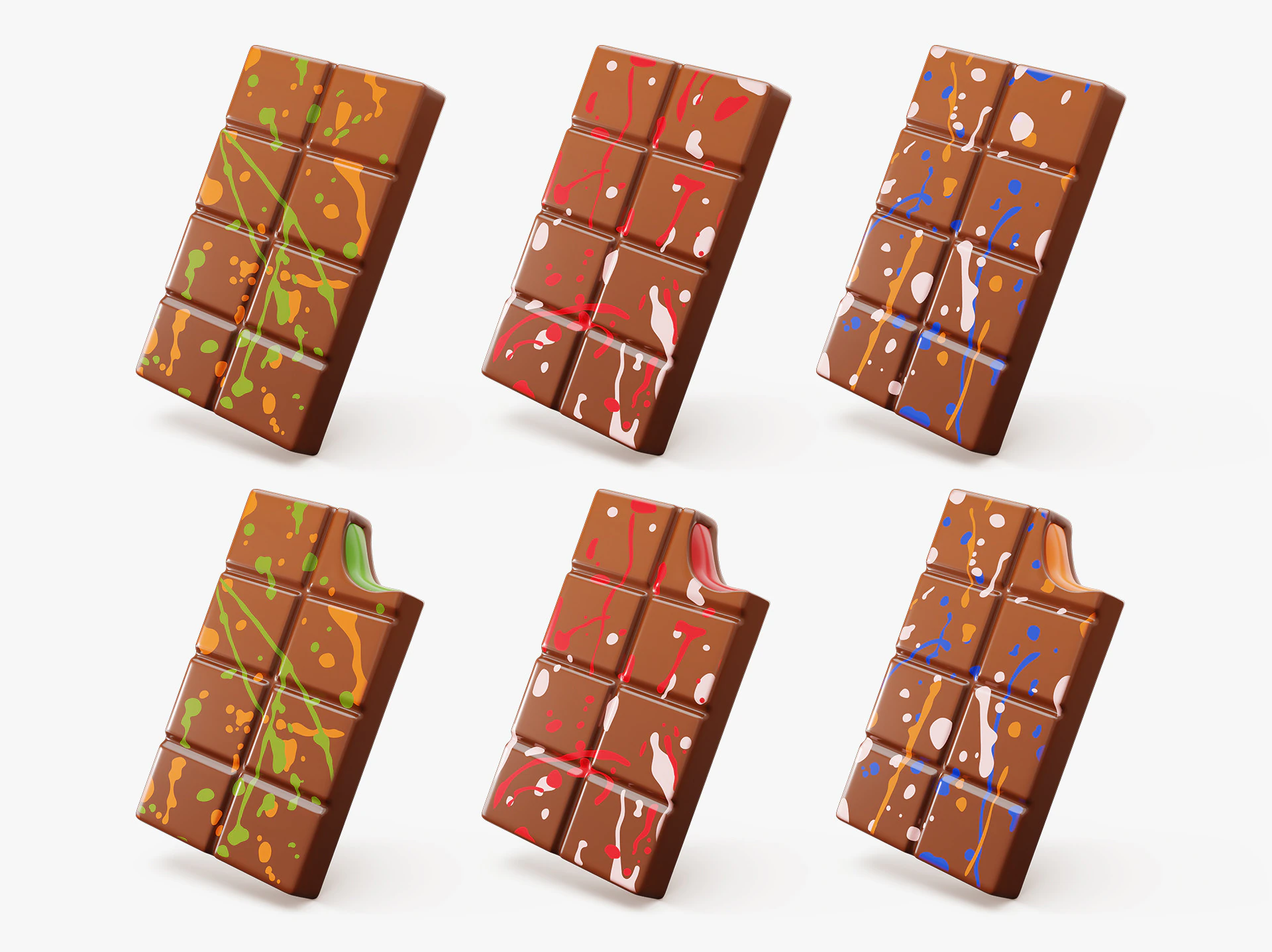 Dubai Chocolate Bar Stylized 3D Model .c4d .max .obj .3ds .fbx .stl .blend 