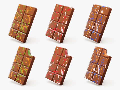 Dubai Chocolate Bar Stylized 3D Model