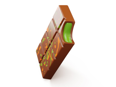 Dubai Chocolate Bar Stylized Modelo 3D