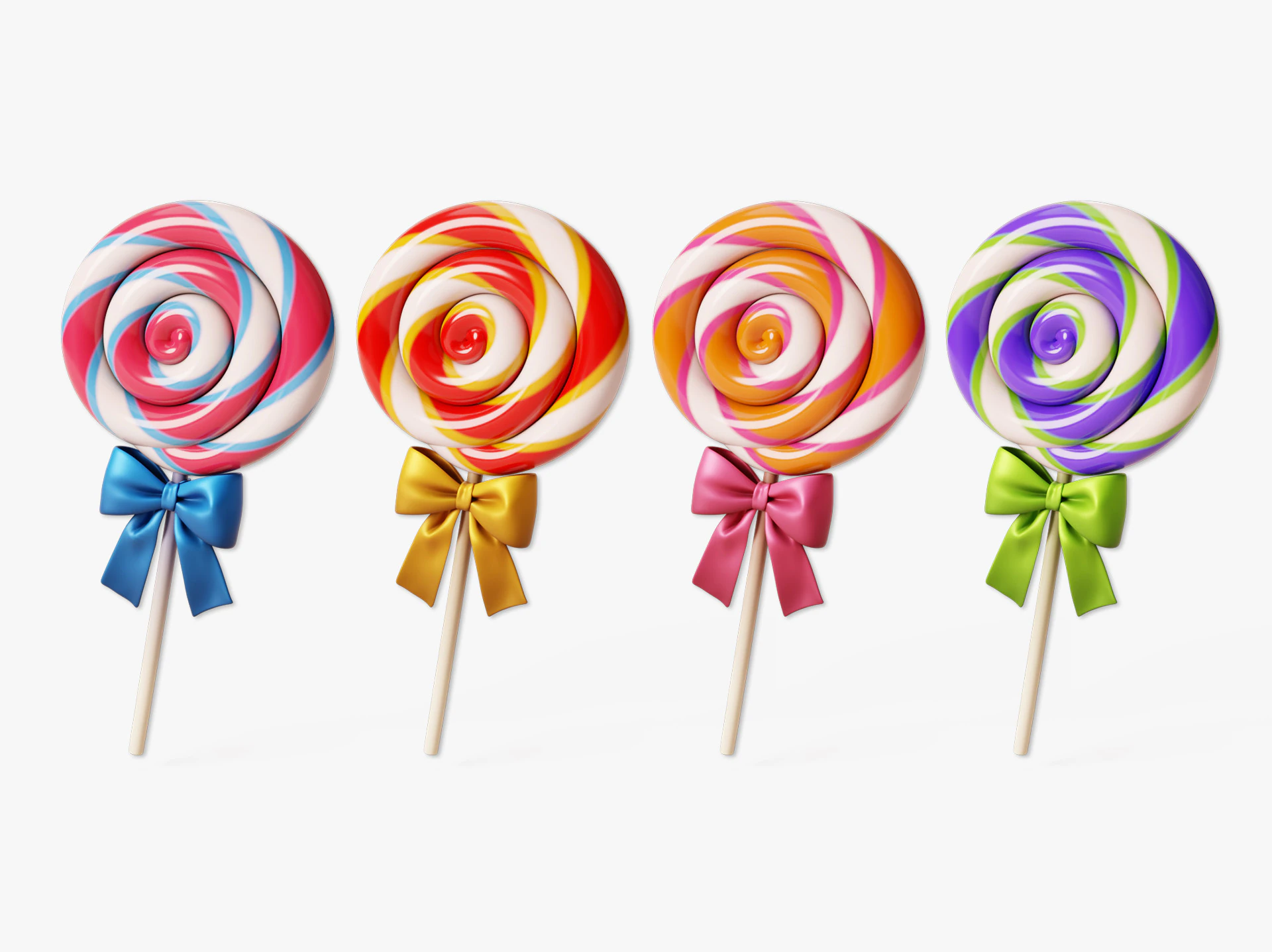 Swirl Lollipop Stylized 3D Model .c4d .max .obj .3ds .fbx .stl .blend