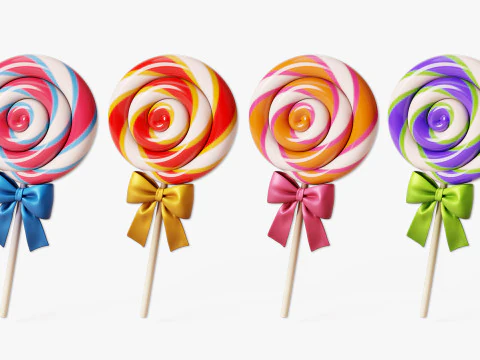 Swirl Lollipop Stylized 3D Model