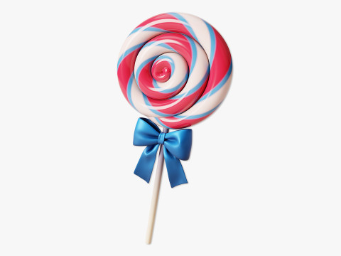 Swirl Lollipop Stylized 3D Model