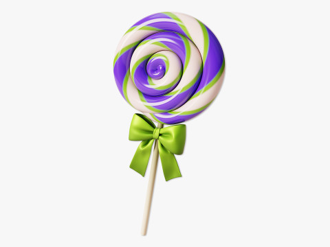 Swirl Lollipop Stylized 3D Model