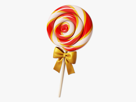 Swirl Lollipop Stylized 3D Model