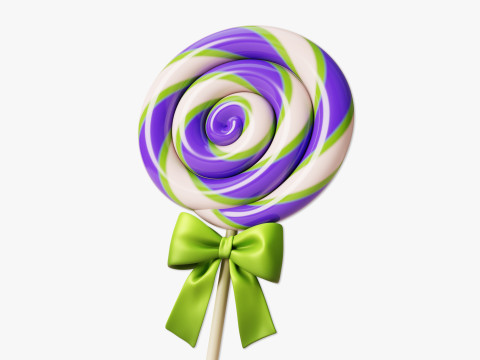 Swirl Lollipop Stylized 3D Model