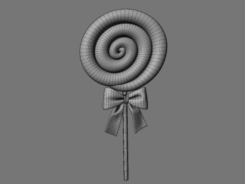 Swirl Lollipop Stylized 3D Model