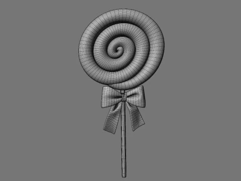 Swirl Lollipop Stylized 3D Model