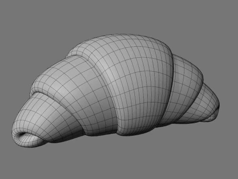 Croissant Estilizado Modelo 3D