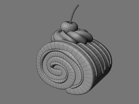 Cake Roll Stylized 3D Model