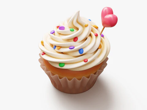 Cupcake Estilizado Modelo 3D