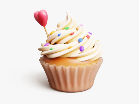 Cupcake Estilizado Modelo 3D