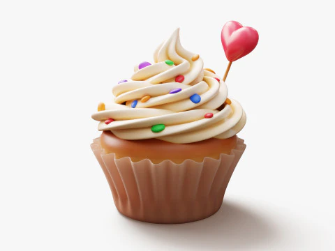 Cupcake Estilizado Modelo 3D
