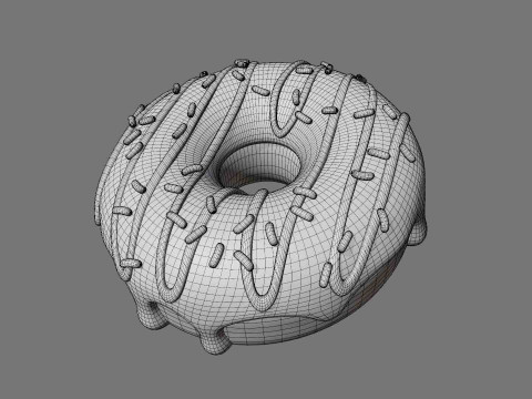 Pink Donut Stylized 3D Модель