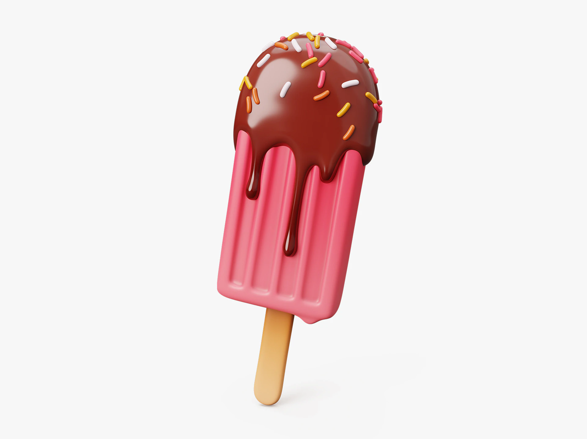 Ice Cream Popsicle Stylized 3D Model .c4d .max .obj .3ds .fbx .stl .blend 