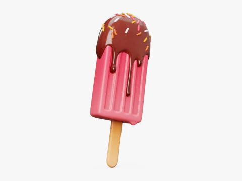 Ice Cream Popsicle Stylized 3D Model