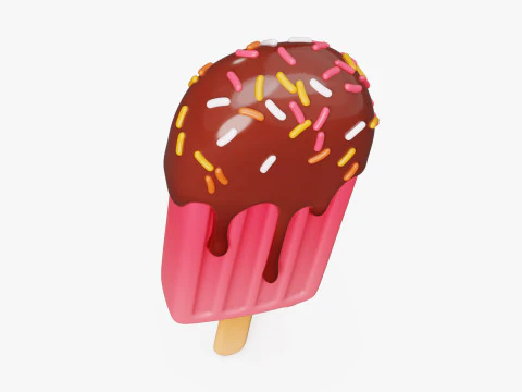 Ice Cream Popsicle Stylized 3D Model