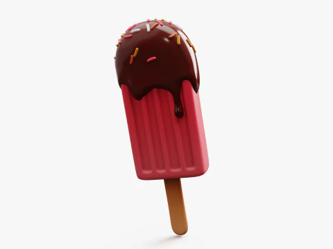 Ice Cream Popsicle Stylized 3D Model