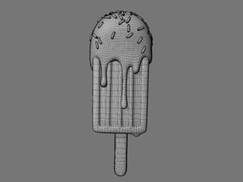 Ice Cream Popsicle Stylized 3D Model