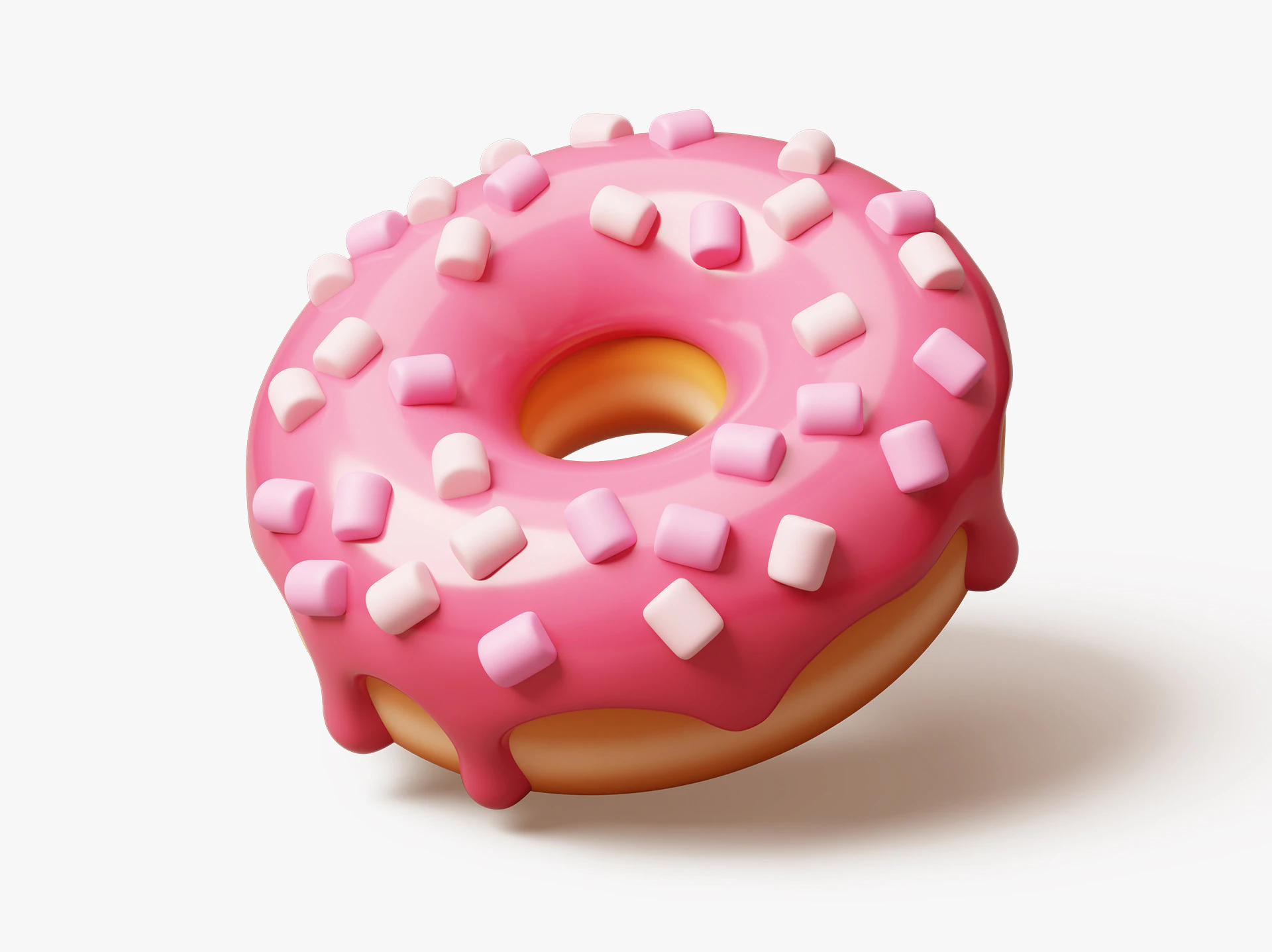 Donut mit Marshmallows 3D Modell .c4d .max .obj .3ds .fbx .stl .blend 