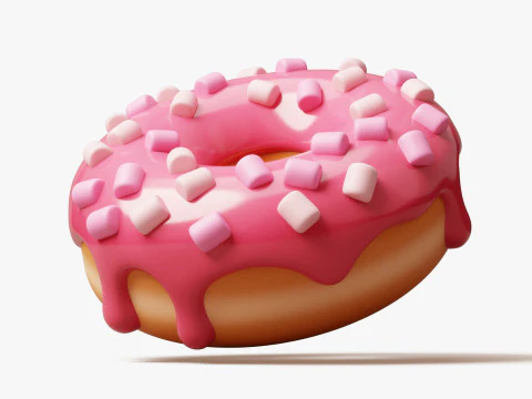 Donut mit Marshmallows 3D Modell